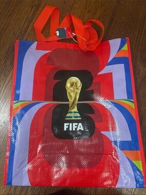 FIFA Red Multicolor Tote Bag